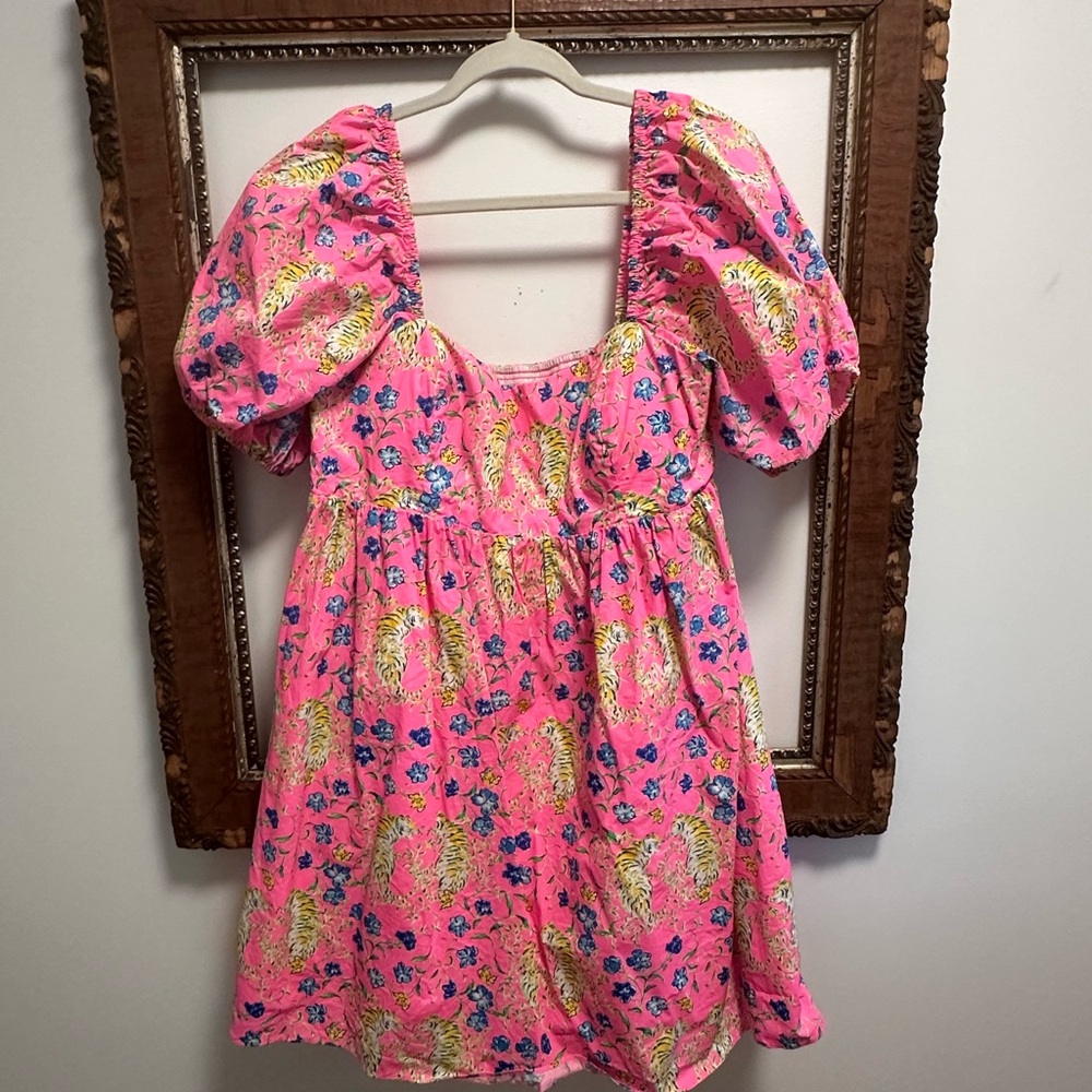Lilly Pulitzer Kay dress prosecco pink Tigress Garden size 14 - Picture 4 of 6